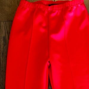 Red flare pants